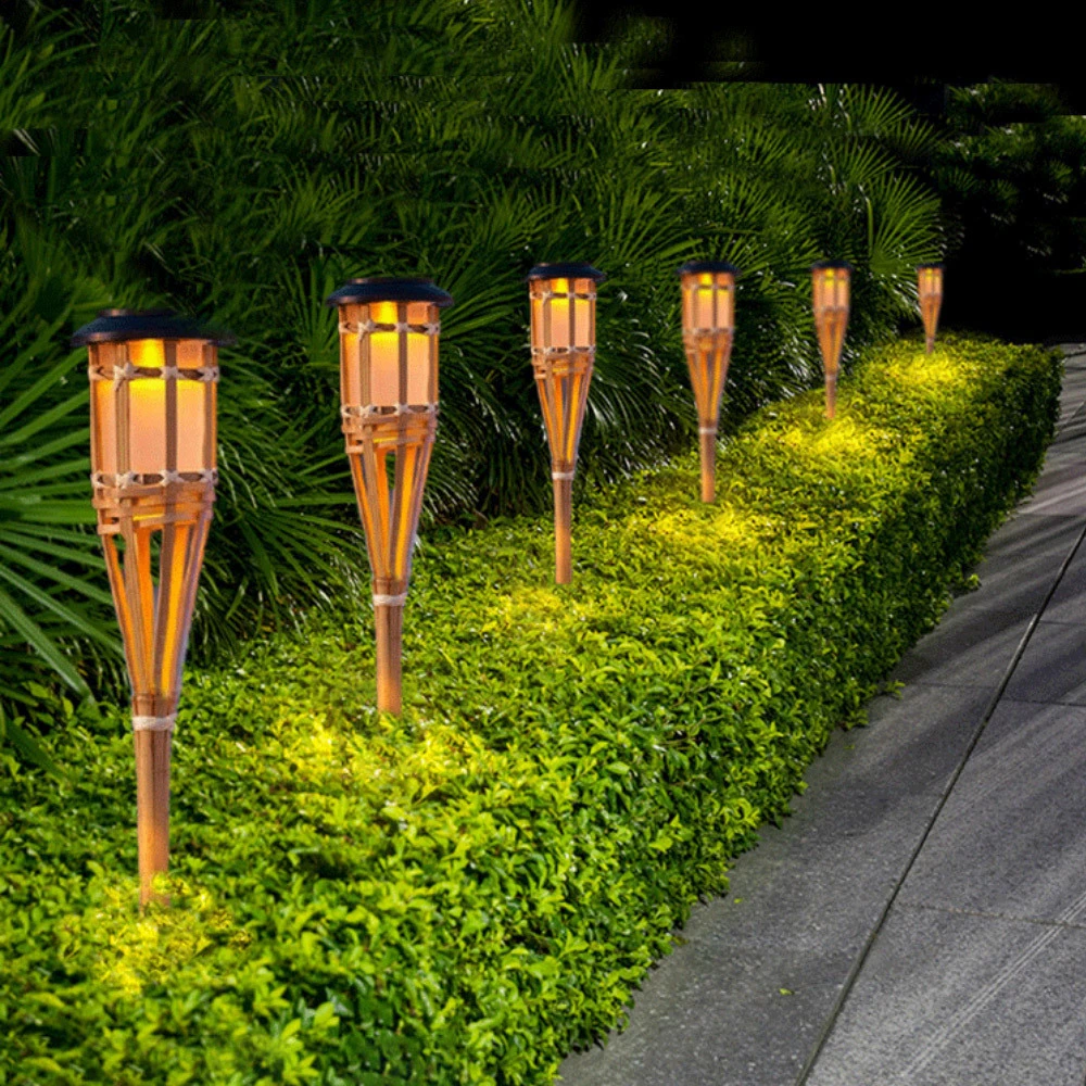 Waterproof Landscape Bamboo LED Solar Flame Light