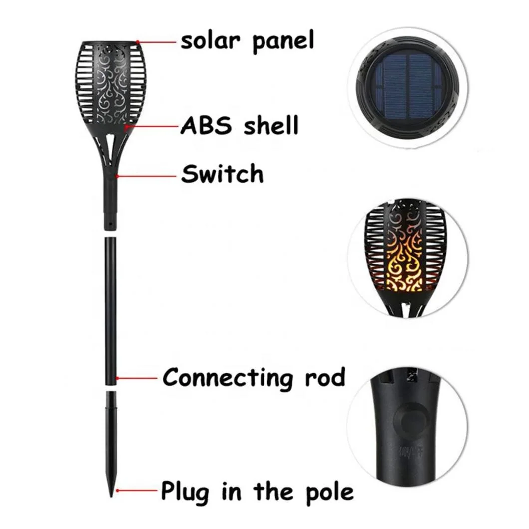 Basic Customization Sample Customization Solar Flickering Lawn Flame Torch Fire Lamp Garden Stake Decorative Outdoor Landscape Light