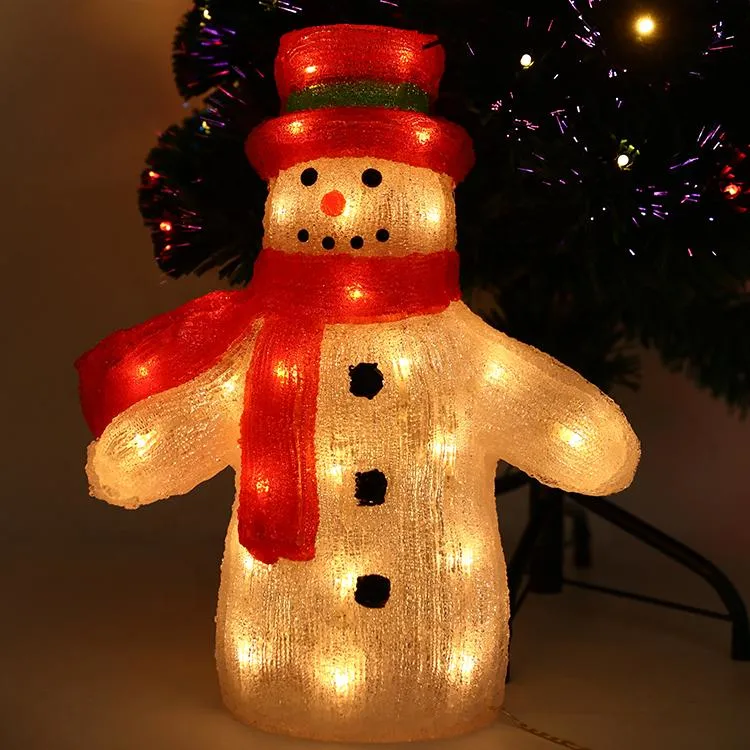 Acrylic Cute Subtransparent Snowman Festival Display Decorative Christmas Light