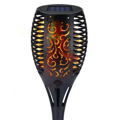 Lampes solaires d'extérieur, lampe torche 34 LED avec flammes scintillantes, éclairage de décoration automatique marche/arrêt, torches solaires étanches pour jardin paysage, cour et terrasse