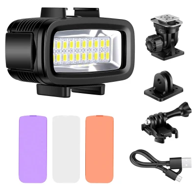 Neewer LED-20 20 pièces sous-marine 40m lampe de plongée vidéo étanche lumière LED pour caméra DV Gopro Hero4 3 et autres caméras d'action