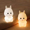 Creative Chambre LED Petite Payellowrol Veilleuse Lapin Lampe pour Noir Boîte de Couleur Écologique Silicone Lapin 40 60 Null DC 6V