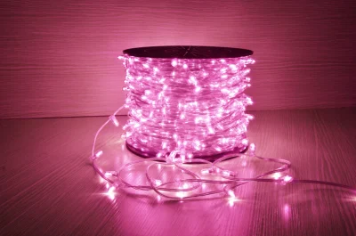 Guirlande lumineuse à pince à LED extérieure remplaçable à LED rose étanche 12V